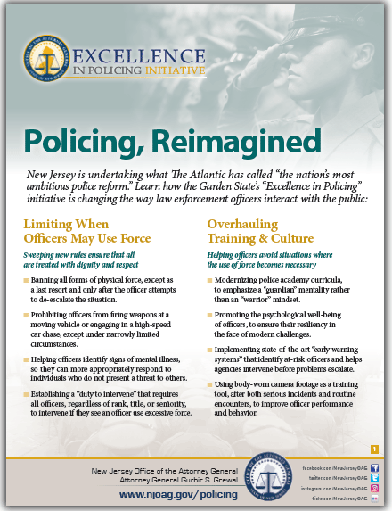 Use Of Force Policing Reimagined New Jersey Office Of Attorney General 9148